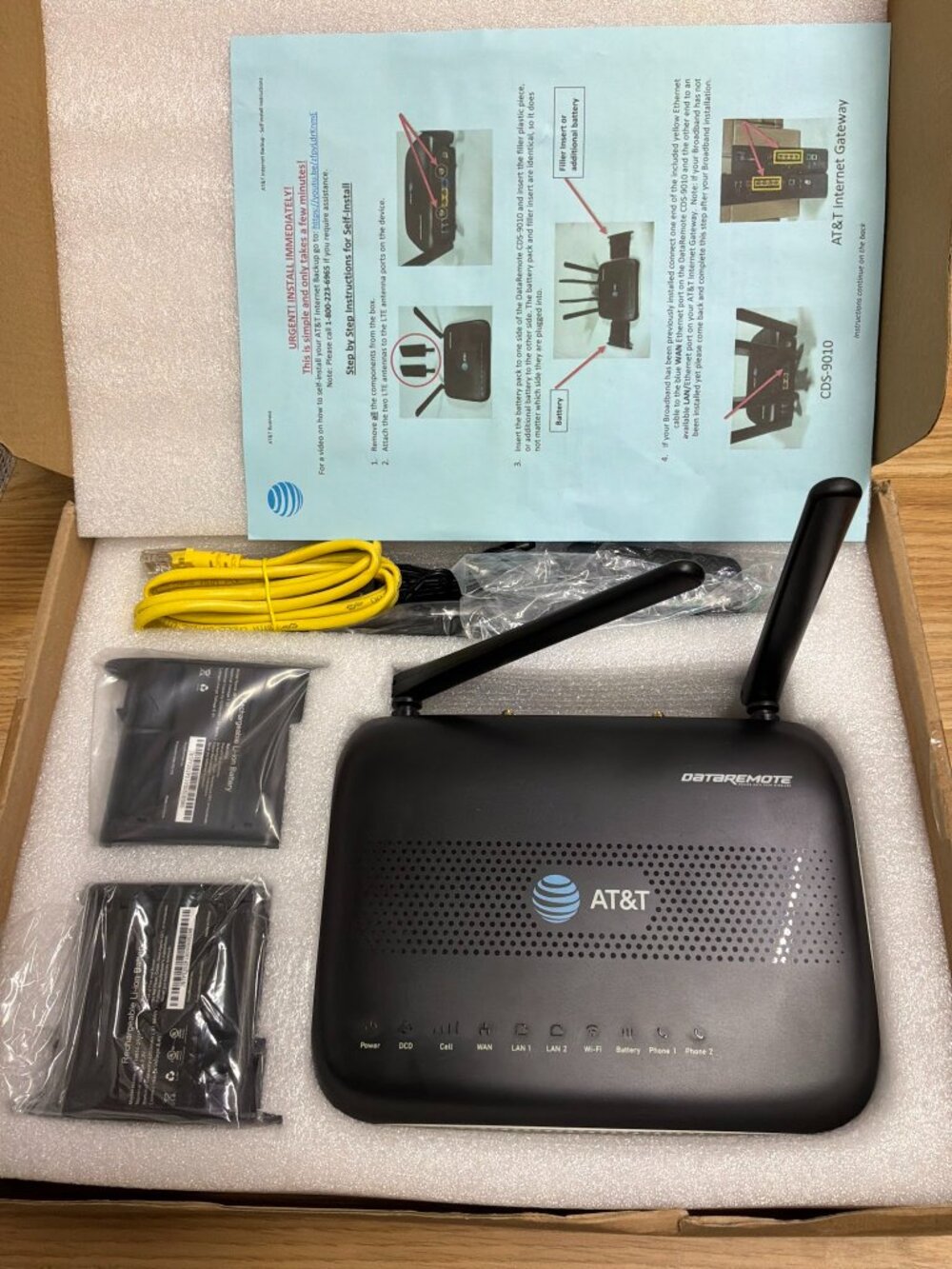 NEW AT&T DataRemote CDS-9010 LTE Cellular WiFi Router Internet Backup Kit